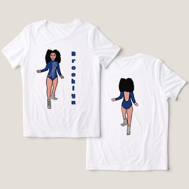 Majorette/ Dancer Tee Blue Silver Tiger B (Design Front & Back)