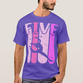 Majorette Girl 5th Birthday Baton Twirling T-Shirt