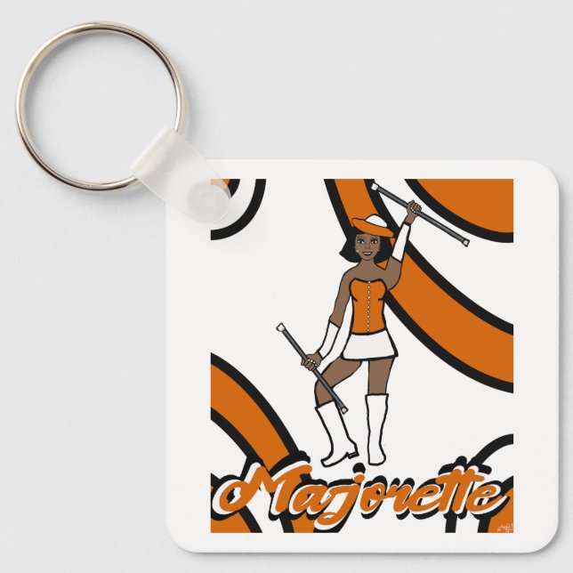 Majorette Keychain/ Orange Key Ring (Front)
