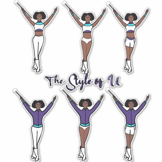 Majorette Quick Change Stickers ( Aqua Grape 2) (Front)
