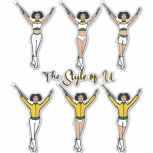 Majorette Quick Change Stickers ( Gold Green )