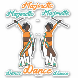 Majorette Stickers (Aqua Orange)