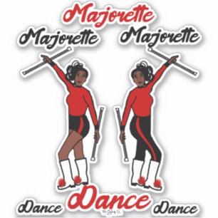 Majorette Stickers (Black Red)