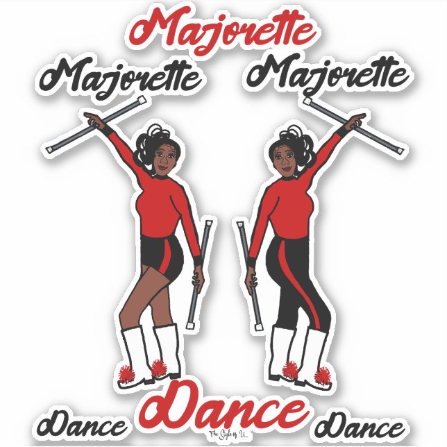 Majorette Stickers (Black Red) (Front)
