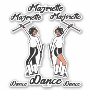 Majorette Stickers (Black White)