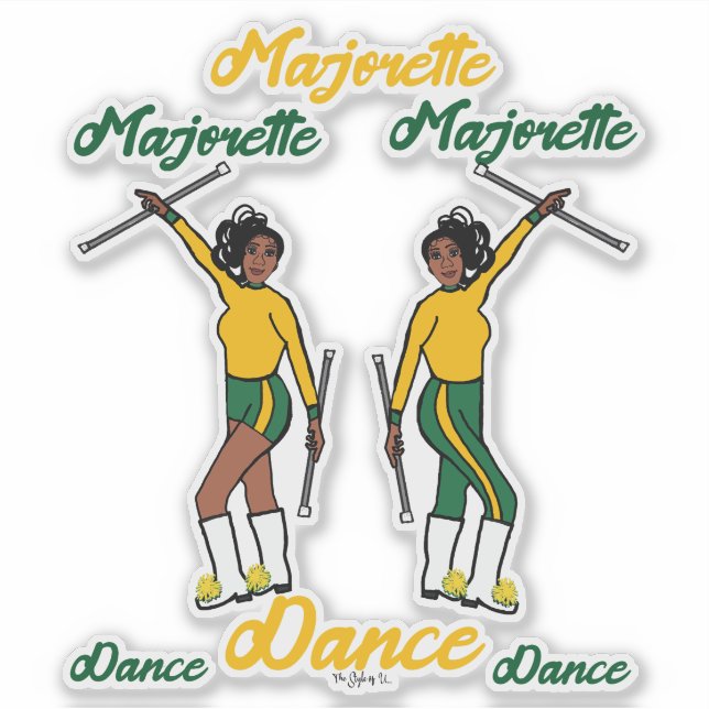 Majorette Stickers (Green Yellow 2) (Front)