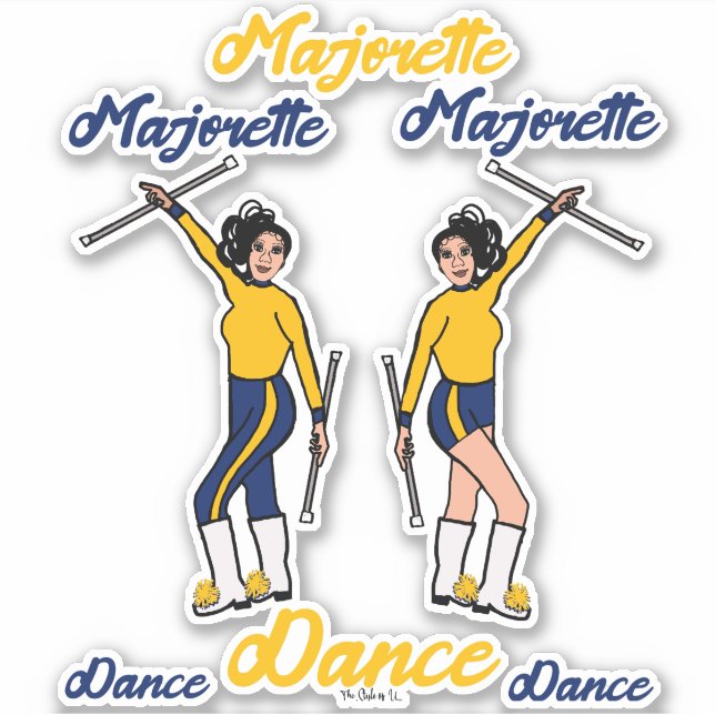 Majorette Stickers (Navy Gold) (Front)