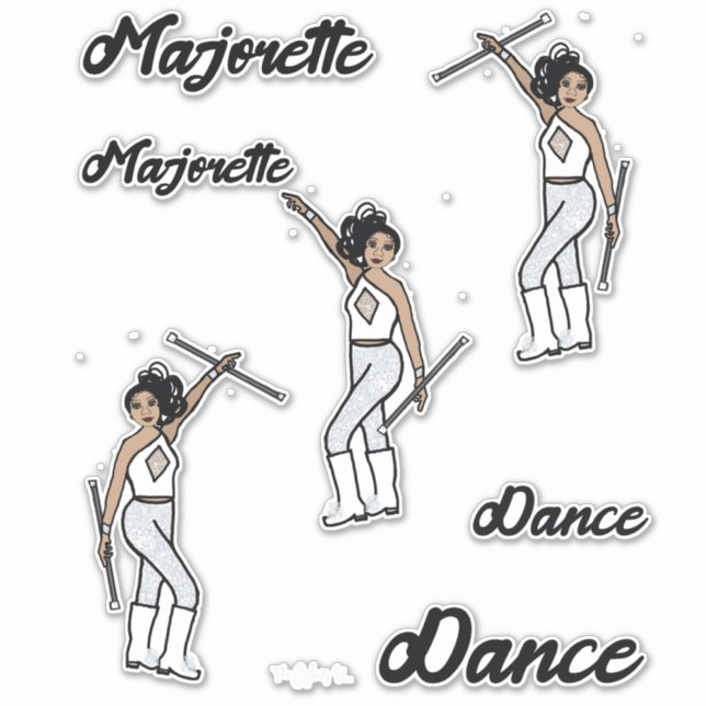 Majorette Stickers (White Diamond 2) (Front)