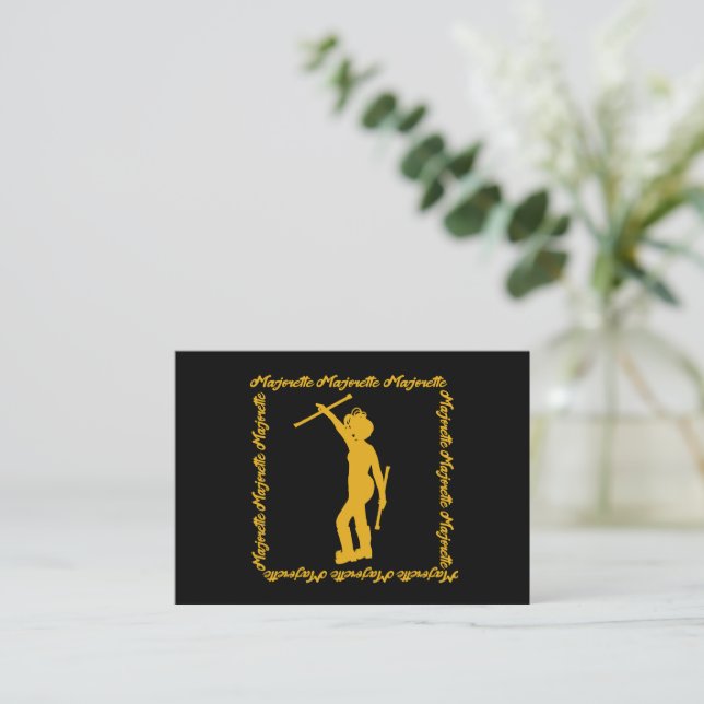 Majorette Twirler Notecard #1 ( Yellow Black ) (Standing Front)