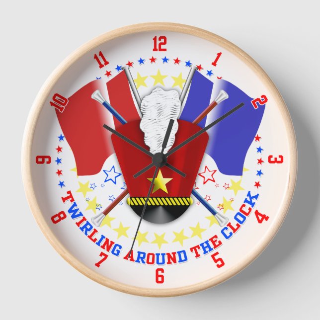 Majorettes, Baton Twirlers Clock (Front)