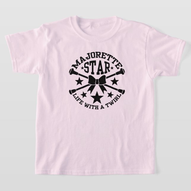 Majorettes, Majorette Star, Crossed Batons T-Shirt (Laydown)