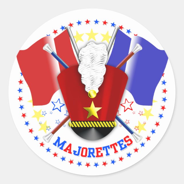 Majorette's Marching, Red Whit and Blue, Stickers (Front)