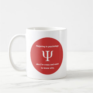 Majoring in psychology crazy freud humour joke coffee mug