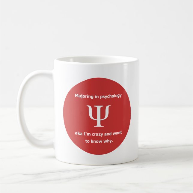 Majoring in psychology crazy freud humour joke coffee mug (Left)