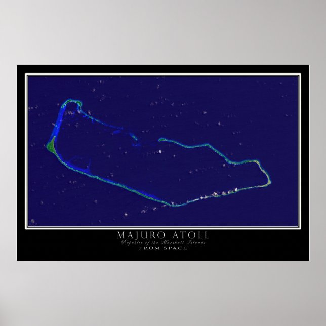 Majuro Atoll Marshall Islands Satellite Poster Map (Front)