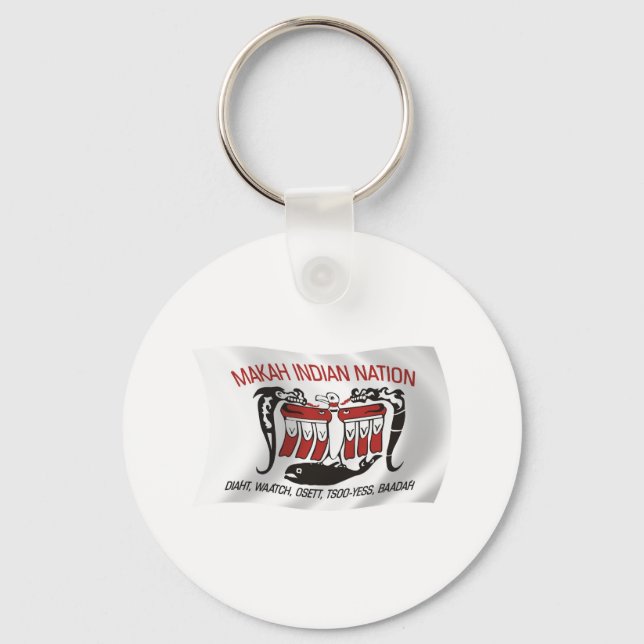 Makah Tribe Flag Keychain (Front)