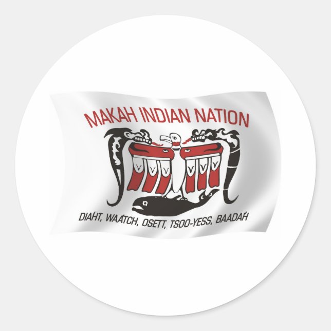 Makah Tribe Flag Sticker (Front)