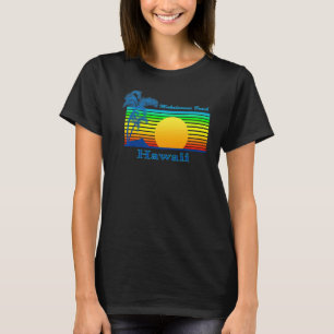Makalawena Beach Hawaii Retro Tropical Beach Sunse T-Shirt