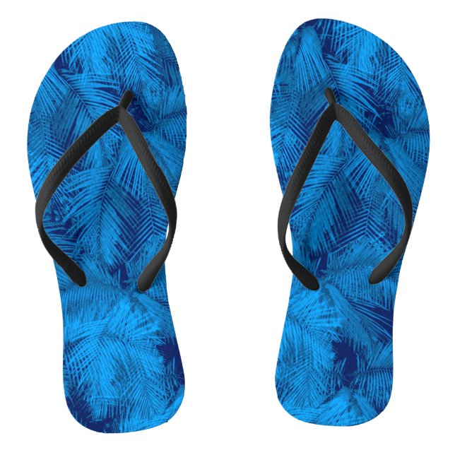 Makana Palms Hawaiian Tropical Leaves Flip Flops (Footbed)