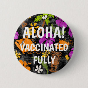 Makapuu Beach Hawaiian Batik Aloha Vaccinated 6 Cm Round Badge