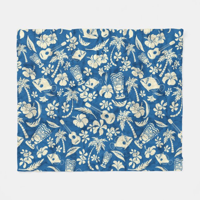 Makapuu Beach Hawaiian Batik Fleece Blanket (Front (Horizontal))