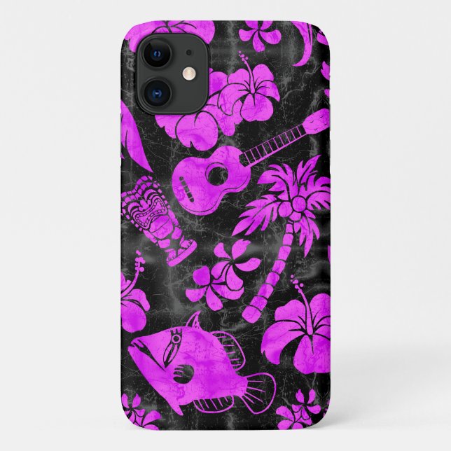 Makapuu Beach Hawaiian Batik Magenta Case-Mate iPhone Case (Back)