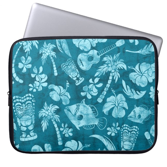 Makapuu Beach Hawaiian Batik Neoprene Wetsuit Laptop Sleeve (Front)