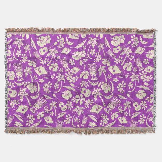 Makapuu Beach Hawaiian Batik Throw Blankets (Front)