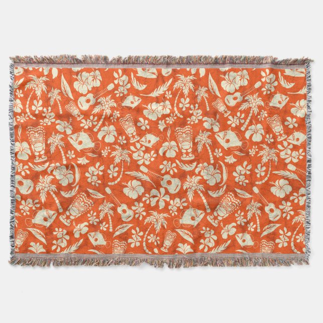 Makapuu Beach Hawaiian Batik Throw Blankets (Front)
