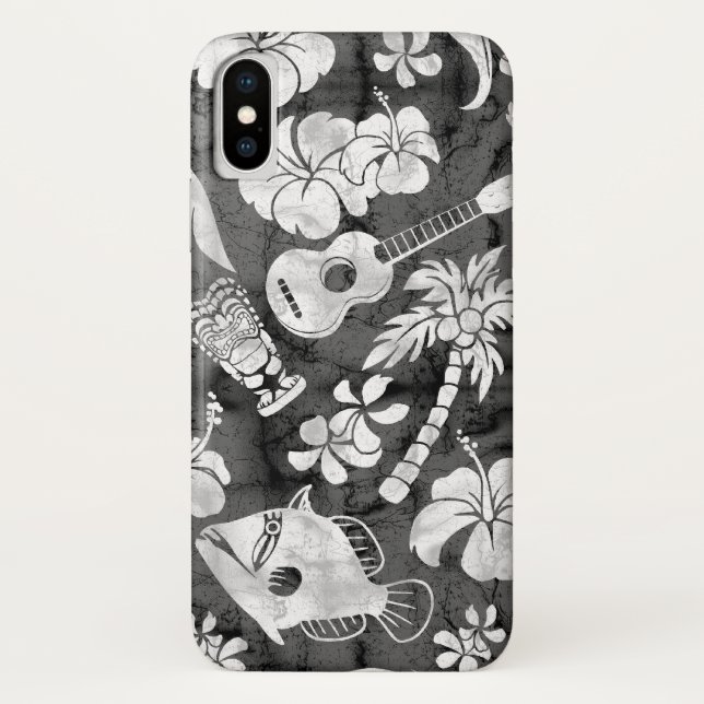 Makapuu Beach Hawaiian Charcoal Grey Batik Case-Mate iPhone Case (Back)
