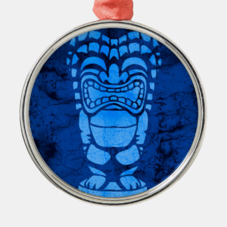Makapuu Beach Hawaiian Laughing Tiki Batik Metal Tree Decoration