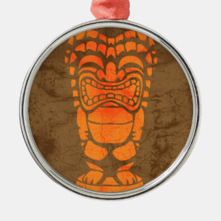 Makapuu Beach Hawaiian Laughing Tiki Batik Metal Tree Decoration