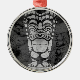 Makapuu Beach Hawaiian Laughing Tiki Batik Metal Tree Decoration