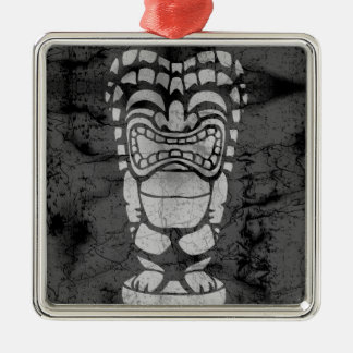 Makapuu Beach Hawaiian Laughing Tiki Batik Metal Tree Decoration