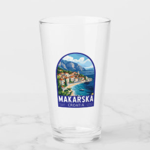 Makarska Croatia Travel Art Emblem Glass