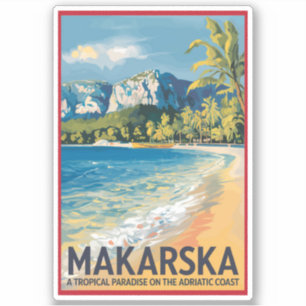 Makarska Croatia Travel Art Vintage
