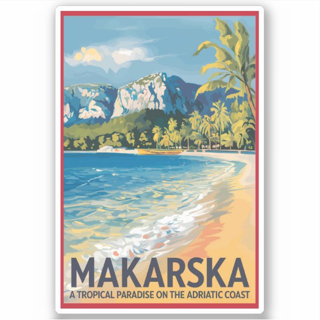 Makarska Croatia Travel Art Vintage (Front)