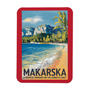 Makarska Croatia Travel Art Vintage Magnet
