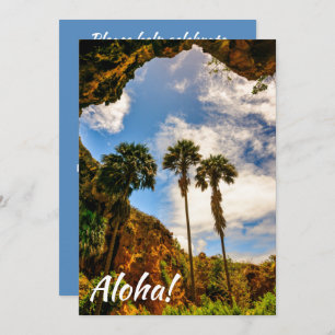 Makauwahi Cave Palm Trees, Kauai, Hawaii Invitation