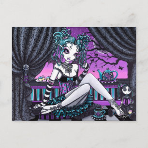 Makayla Adorable Faerie Tea Party Fantasy Postcard