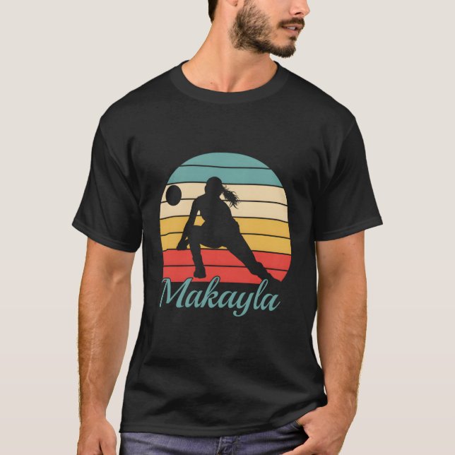 Makayla Name Personalised Volleyball T-Shirt (Front)