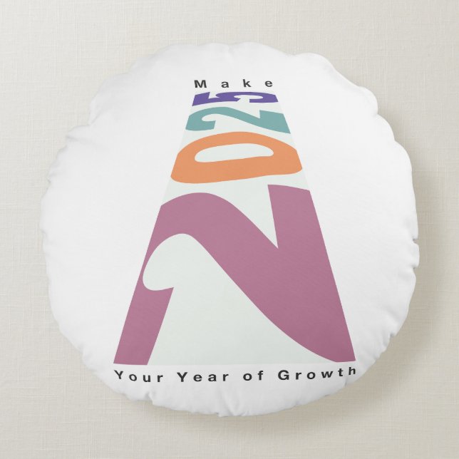 Make 2025 Your Year of Growth Round Cushion (Front)