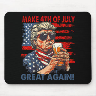 Make 4th Of July Great Again Funny Trump Men Drink Mouse Mat