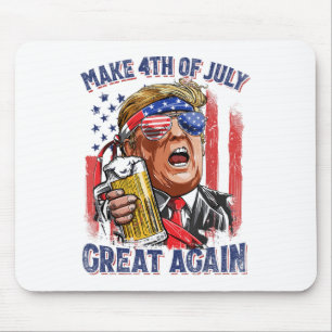 Make 4th Of July Great Again Funny Trump Men Drink Mouse Mat