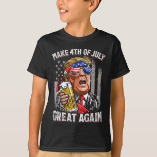 Make 4th Of July Great Again Men Drinking Beer Fun T-Shirt