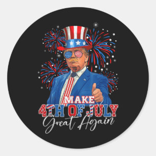 Make 4th Of July Great Again Patriotic Firework Classic Round Sticker