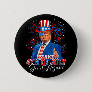 Make 4th Of July Great Again Patriotic Firework Do 6 Cm Round Badge