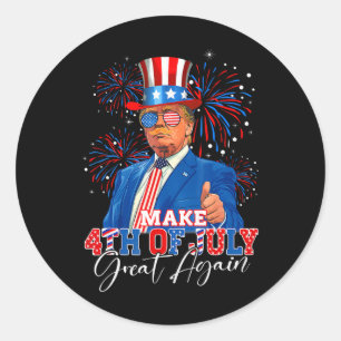 Make 4th Of July Great Again Patriotic Firework Do Classic Round Sticker