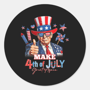 Make 4th Of July Great Again Patriotic Firework Do Classic Round Sticker