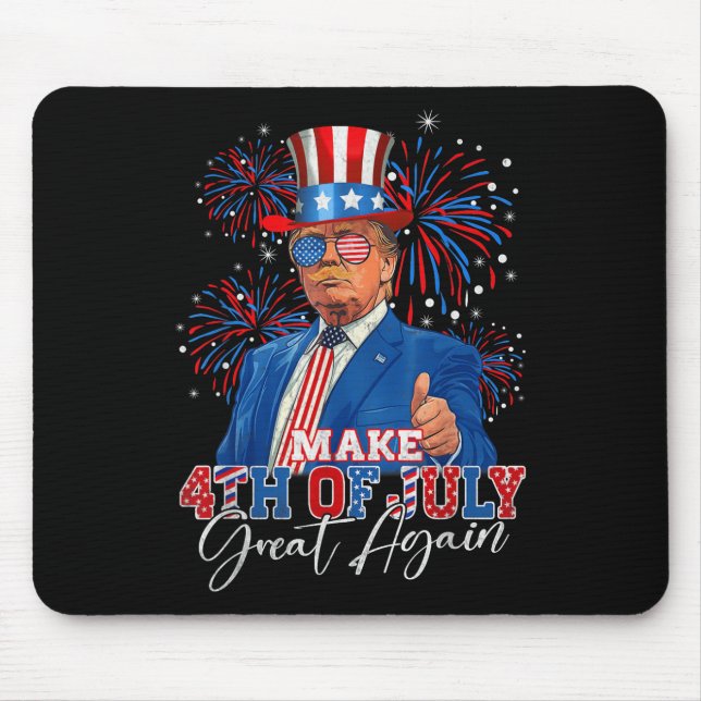Make 4th Of July Great Again Patriotic Firework Mouse Mat (Front)
